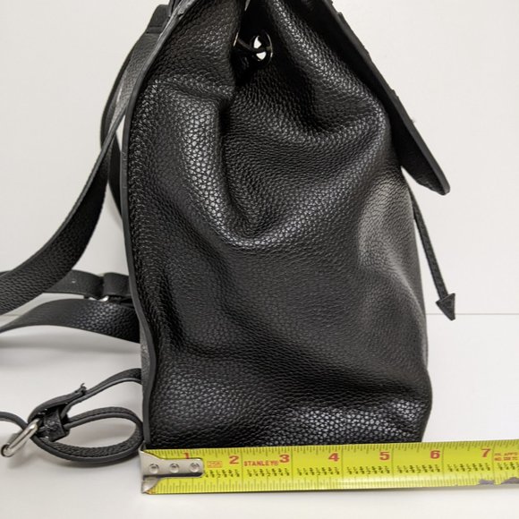 Zara Monster faux black leather backpack Drawstring & Flap Medium main image 9